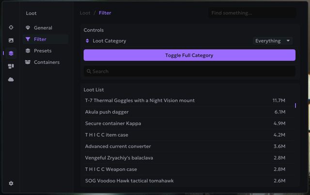 EFT — Loot filter
